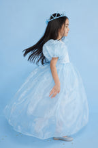 Elsa Girls’ Blue Star Tulle Dress & Sequin Queen Crown Set