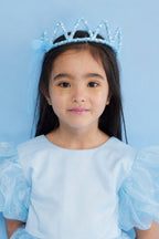 Elsa Girls’ Blue Star Tulle Dress & Sequin Queen Crown Set