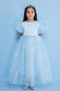 Elsa Girls’ Blue Star Tulle Dress & Sequin Queen Crown Set
