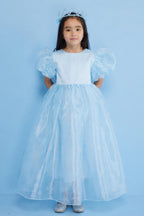 Elsa Girls’ Blue Star Tulle Dress & Sequin Queen Crown Set