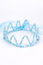 Elsa Girls’ Blue Star Tulle Dress & Sequin Queen Crown Set