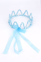 Elsa Girls’ Blue Star Tulle Dress & Sequin Queen Crown Set