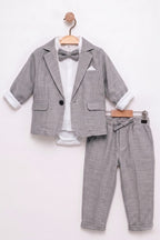 Axel Baby Boys’ Gray Jacket & Bow Tie Suit Set