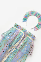 Girls’ Multicolor Star Cape, Magic Staff & Crown Costume Set