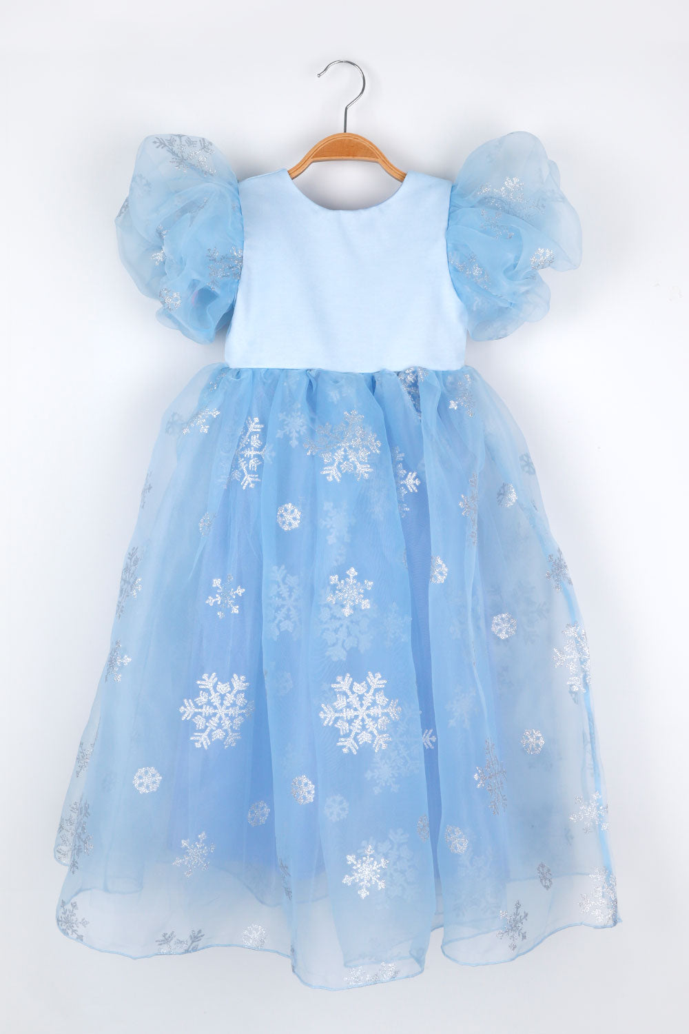 Elsa Girls’ Blue Star Tulle Dress & Sequin Queen Crown Set