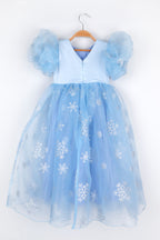 Elsa Girls’ Blue Star Tulle Dress & Sequin Queen Crown Set