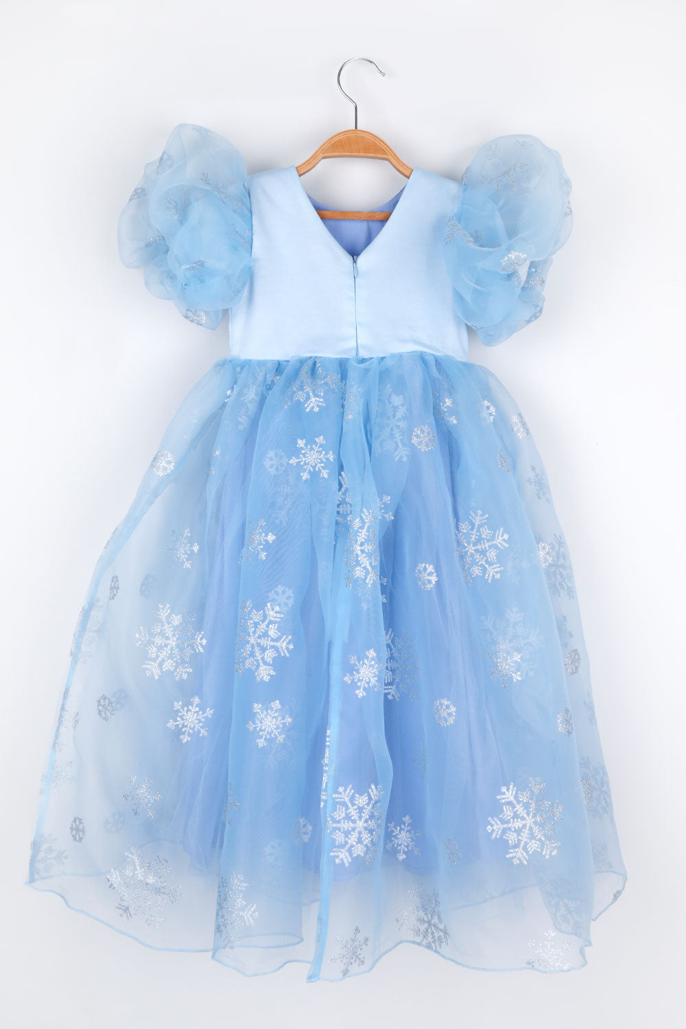Elsa Girls’ Blue Star Tulle Dress & Sequin Queen Crown Set