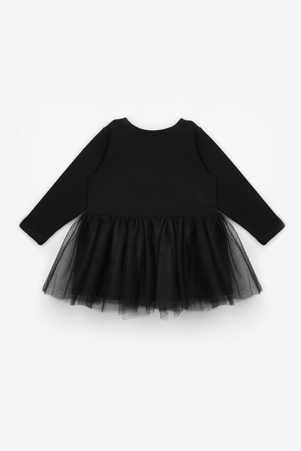 Sandra Girls’ Black Pumpkin Print Tulle Halloween Dress