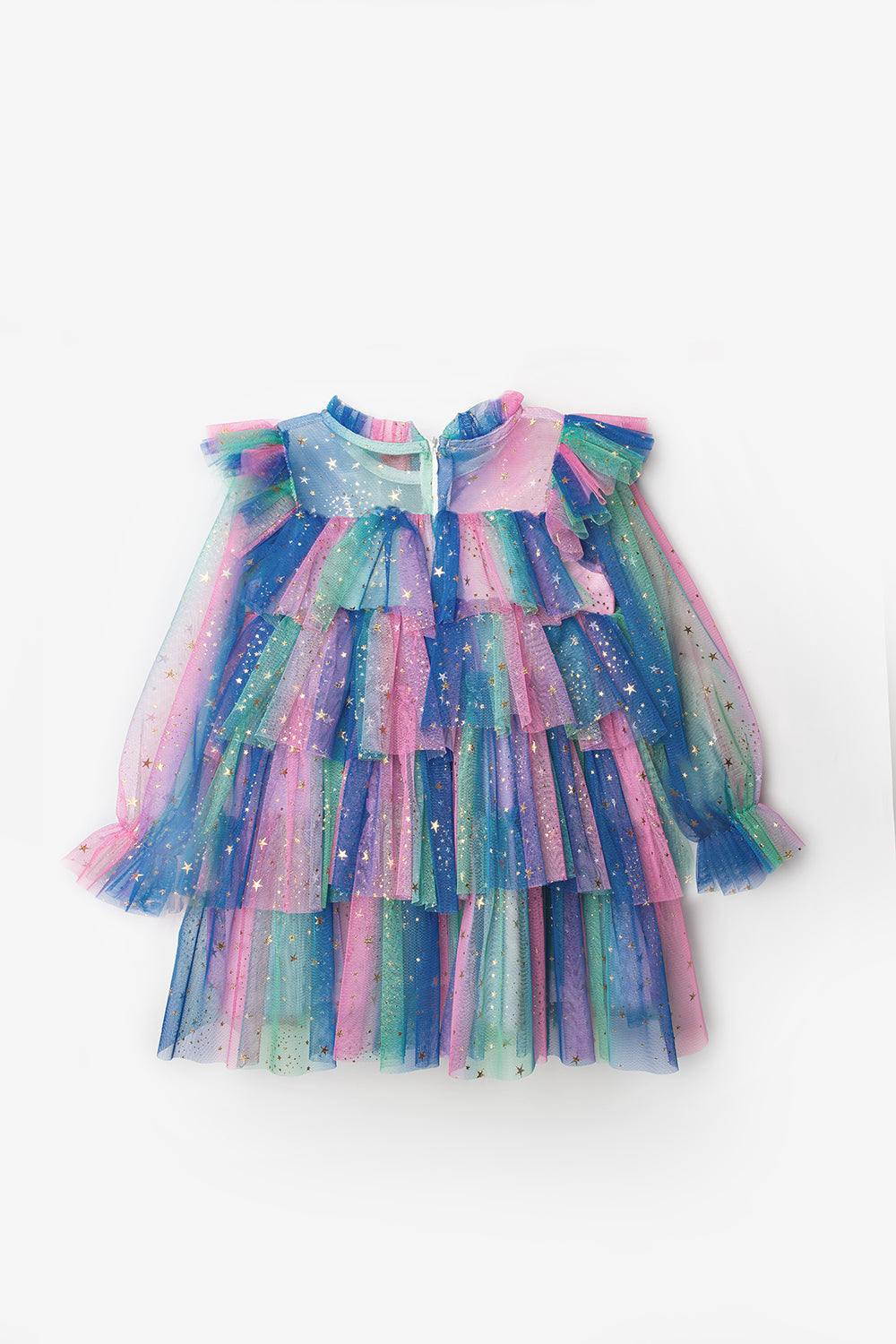 Chloe Girls’ Lilac Star Print Tiered Dress & Silver Star Crown Set