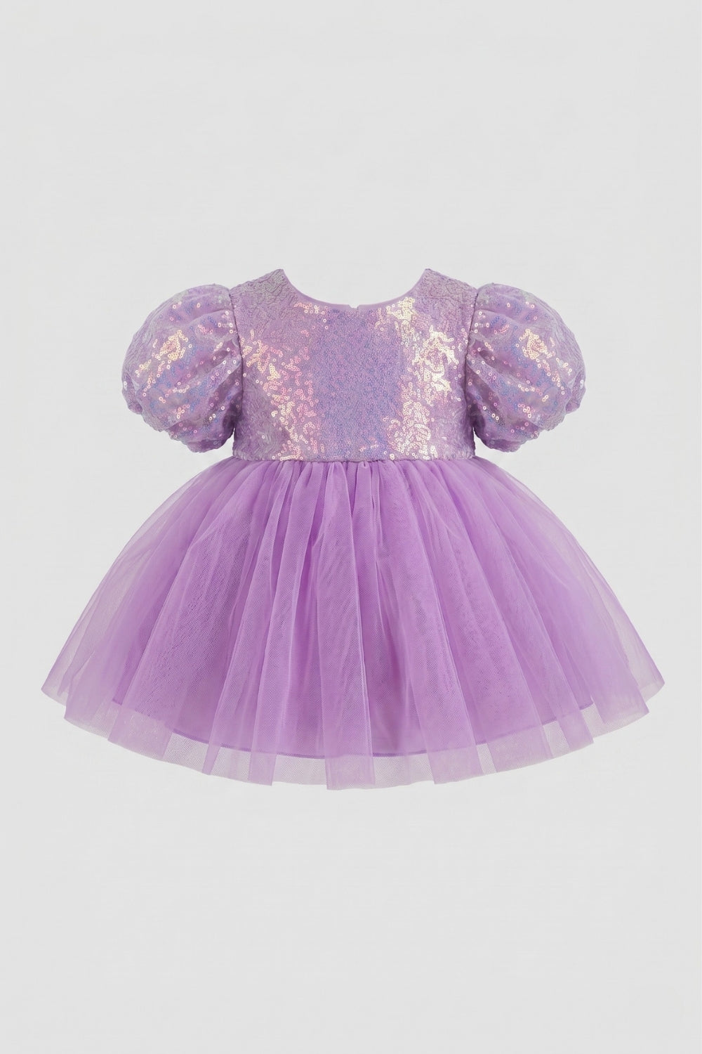 Amber Baby Girls’ Lilac Bow-Detail Sequin Dress