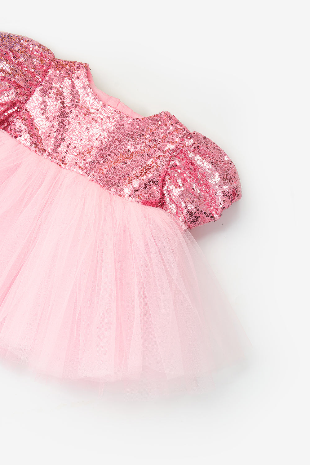 Amber Baby Girls’ Pink Bow-Detail Sequin Dress