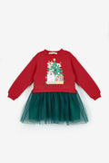 Renata Girls’ Red Koala Print New Year’s Dress
