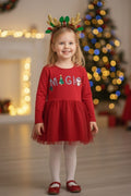 Clarie Girls’ Red “Magic” Christmas Dress