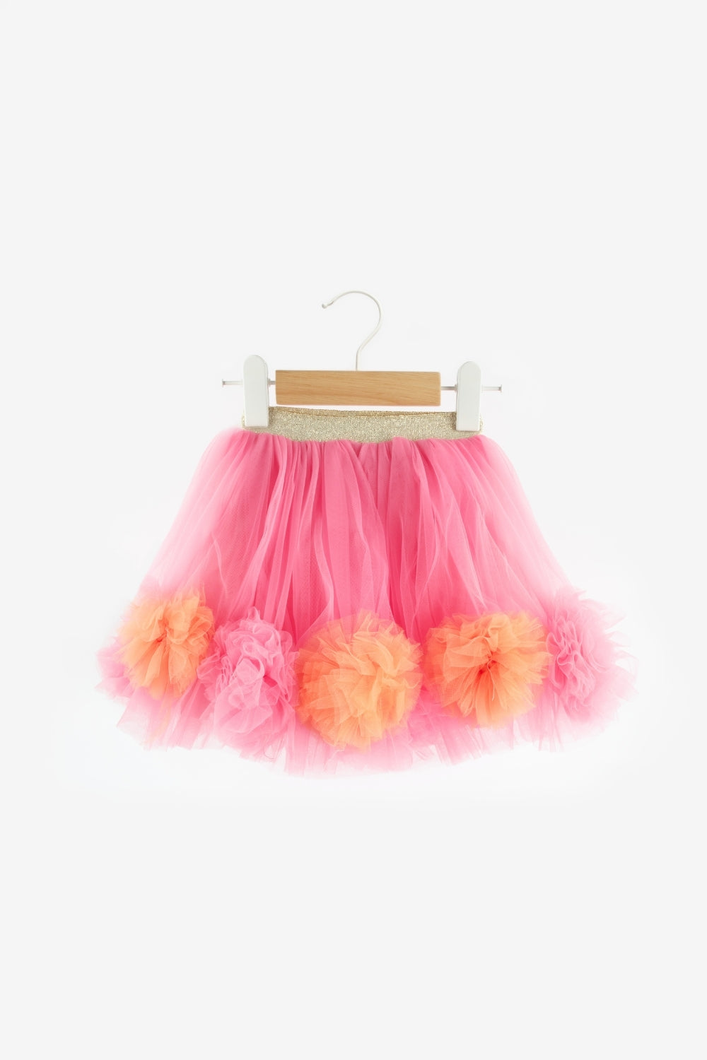 Hilda Fuchsia Pompom Detailed Girl's Skirt