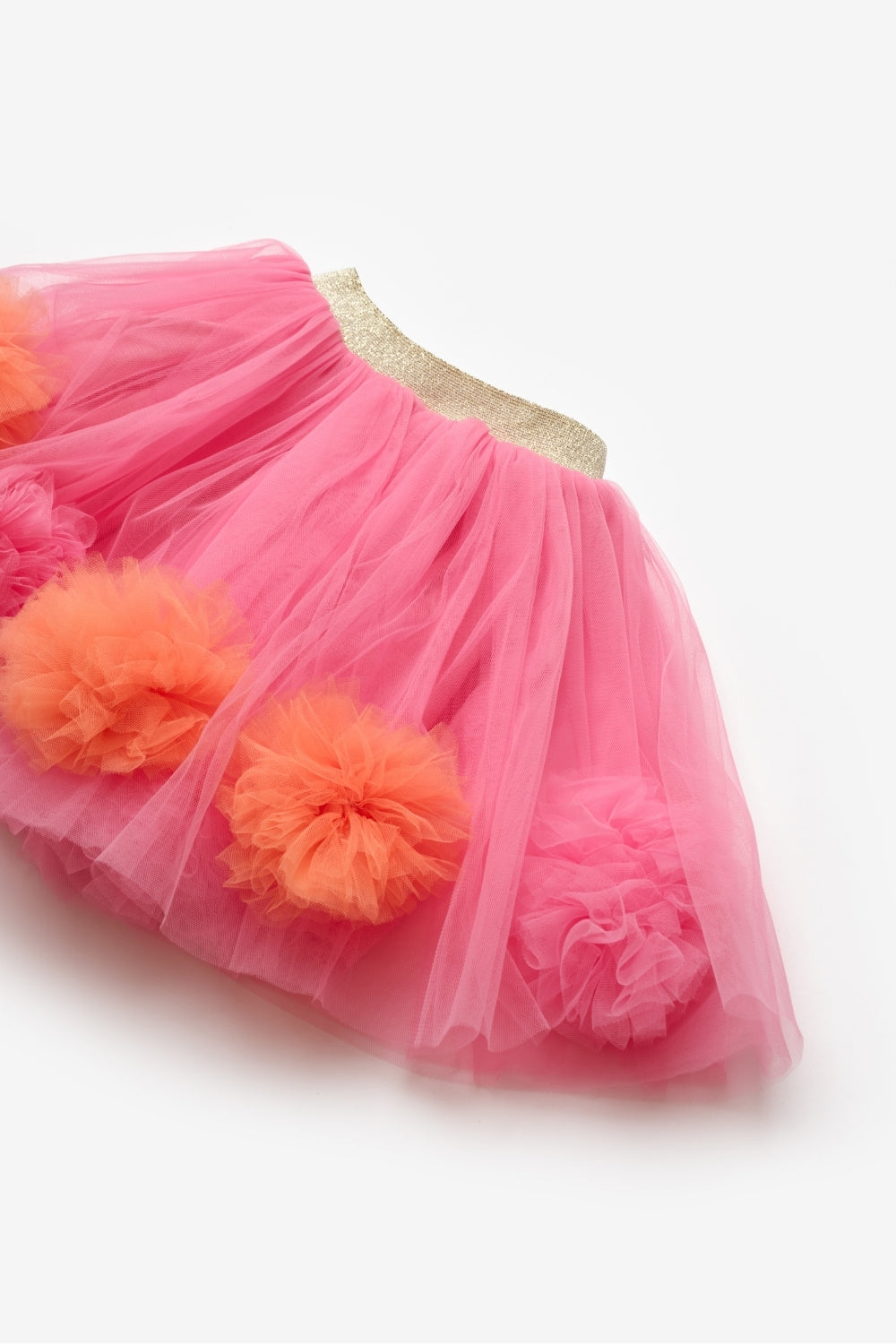 Hilda Fuchsia Pompom Detailed Girl's Skirt