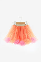 Hilda Girls’ Orange Pom-Pom Detail Skirt