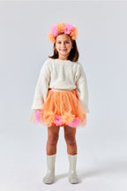 Hilda Girls’ Orange Pom-Pom Detail Skirt