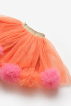 Hilda Girls’ Orange Pom-Pom Detail Skirt