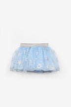 Pauline Girls’ Blue Snowflake Print Tulle Skirt