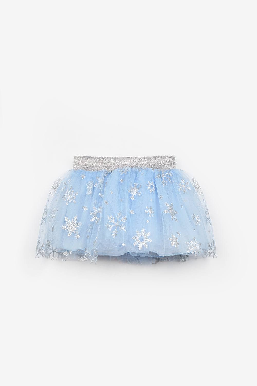 Pauline Girls’ Blue Snowflake Tulle Skirt, Cape, Staff & Crown Costume Set
