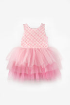 Carey Girls’ Pink Mermaid Print Tulle Dress & Mermaid Crown Set