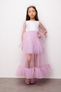 Harriet Girls’ Lilac Glitter Tulle Maxi Dress