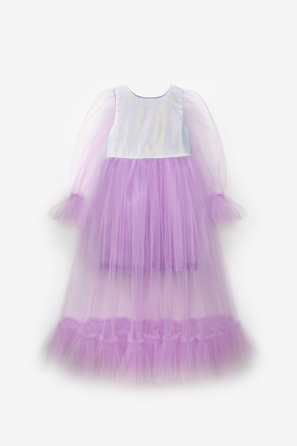 Harriet Girls’ Lilac Glitter Tulle Maxi Dress