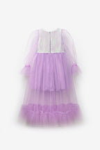 Harriet Girls’ Lilac Glitter Tulle Maxi Dress