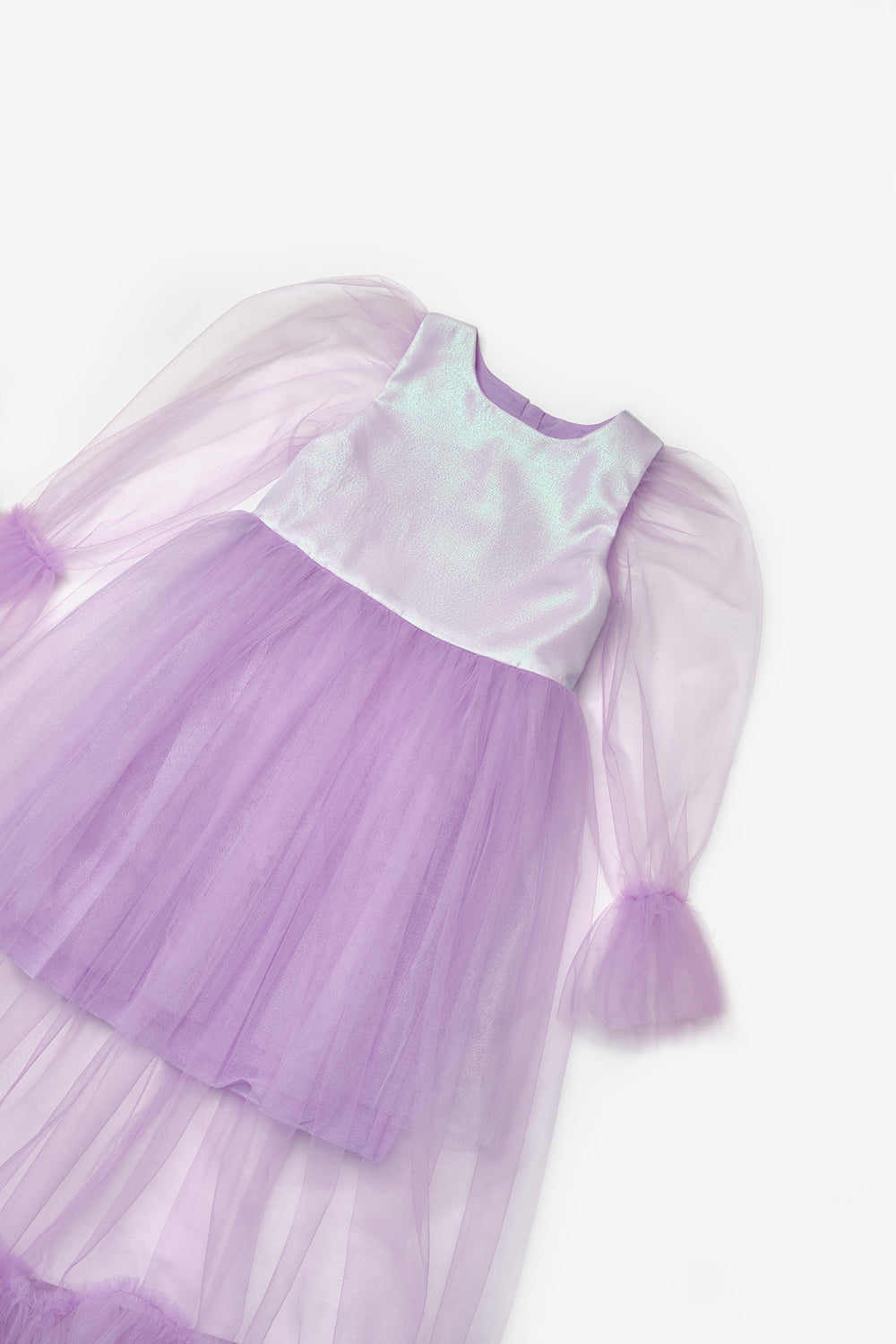 Harriet Girls’ Lilac Glitter Tulle Maxi Dress