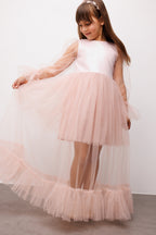 Harriet Girls’ Powder Glitter Tulle Maxi Dress