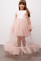 Harriet Girls’ Powder Glitter Tulle Maxi Dress