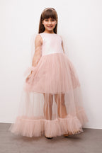 Harriet Girls’ Powder Glitter Tulle Maxi Dress