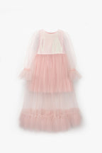 Harriet Girls’ Powder Glitter Tulle Maxi Dress