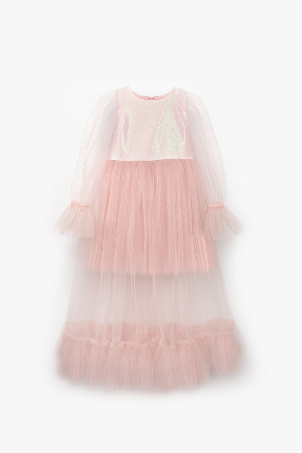Harriet Girls’ Powder Glitter Tulle Maxi Dress