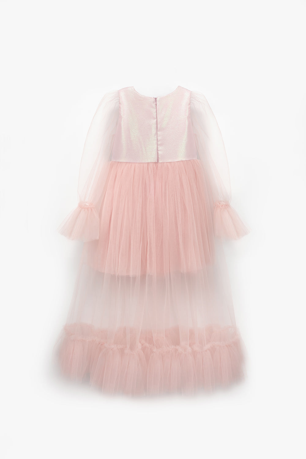 Harriet Girls’ Powder Glitter Tulle Maxi Dress