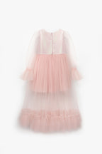 Harriet Girls’ Powder Glitter Tulle Maxi Dress