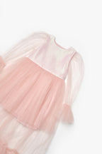 Harriet Girls’ Powder Glitter Tulle Maxi Dress