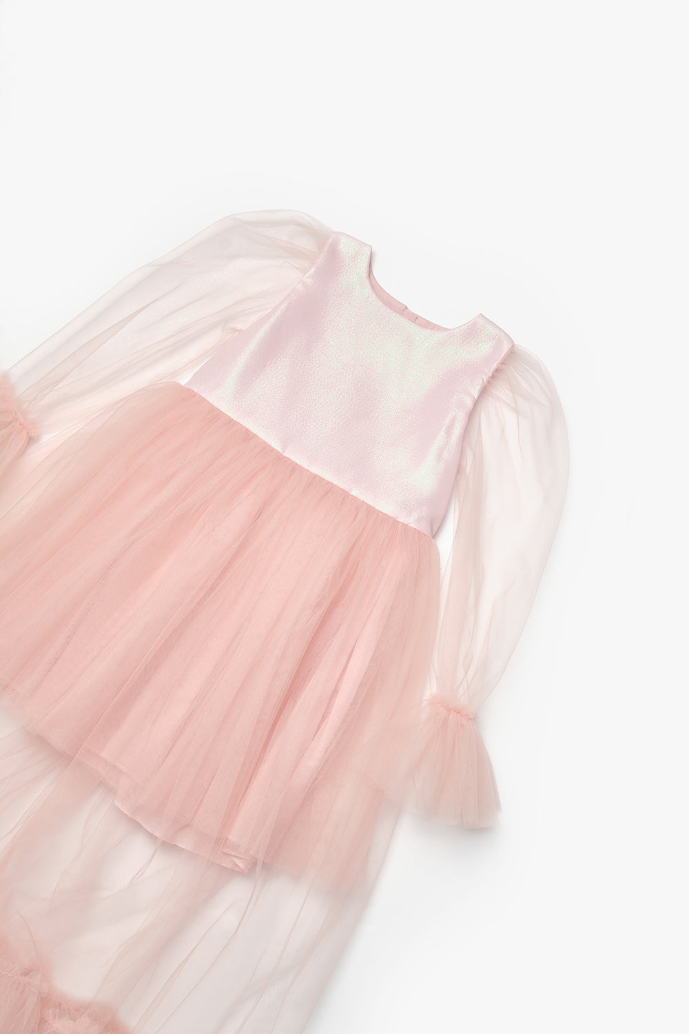 Harriet Girls’ Powder Glitter Tulle Maxi Dress