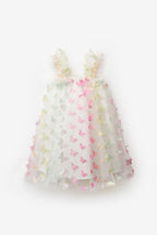 Emma Girls’ Multicolor Butterfly Appliqué Strappy Dress