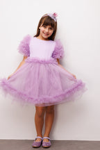 Madison Girls’ Lilac Ruffle Tulle Dress