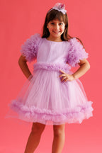 Madison Girls’ Lilac Ruffle Tulle Dress