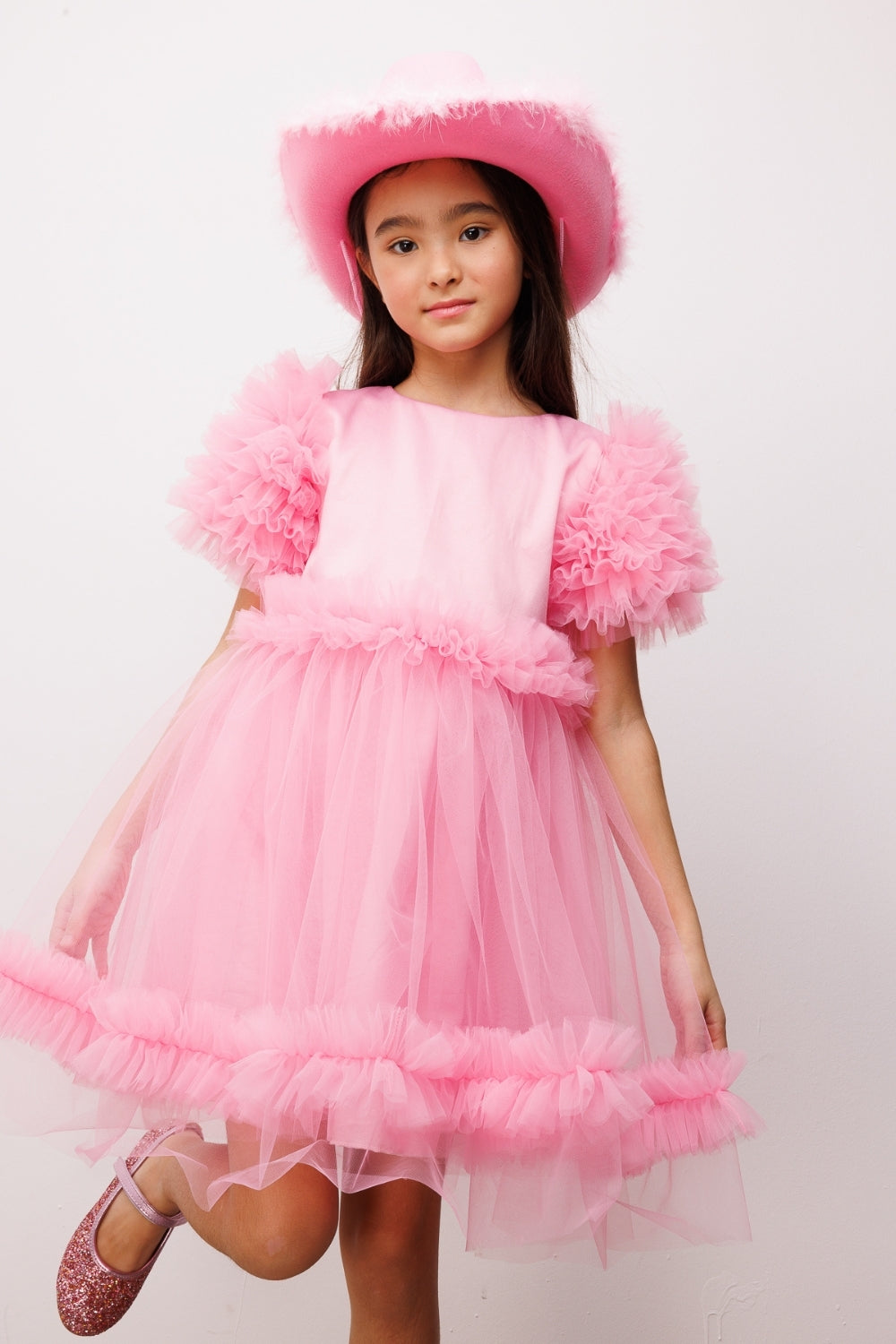 Madison Girls’ Pink Ruffle Tulle Dress