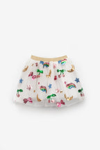 Pauline Girls’ White Rainbow & Cherry Sequin Skirt