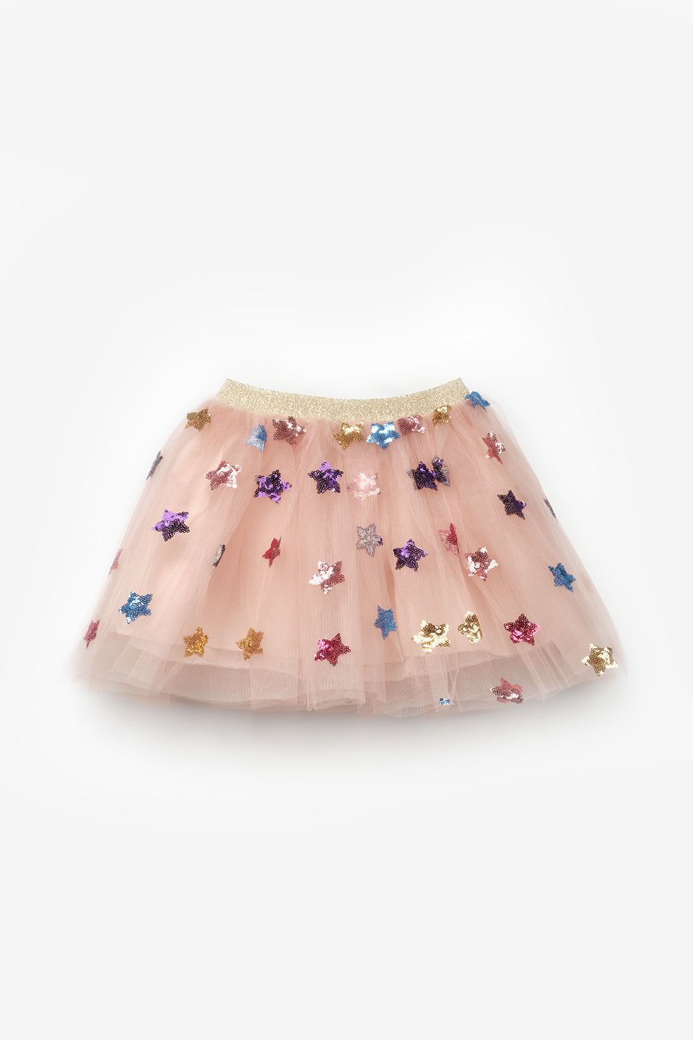Pauline Girls’ Powder Pink Star Sequin Skirt