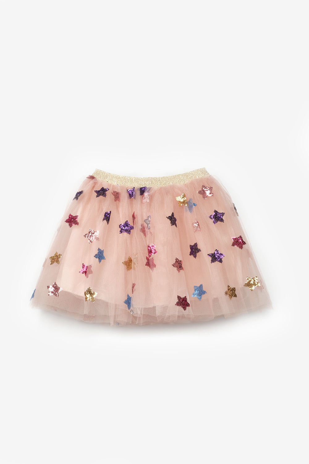 Pauline Girls’ Powder Pink Star Sequin Skirt