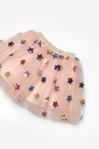 Pauline Girls’ Powder Pink Star Sequin Skirt