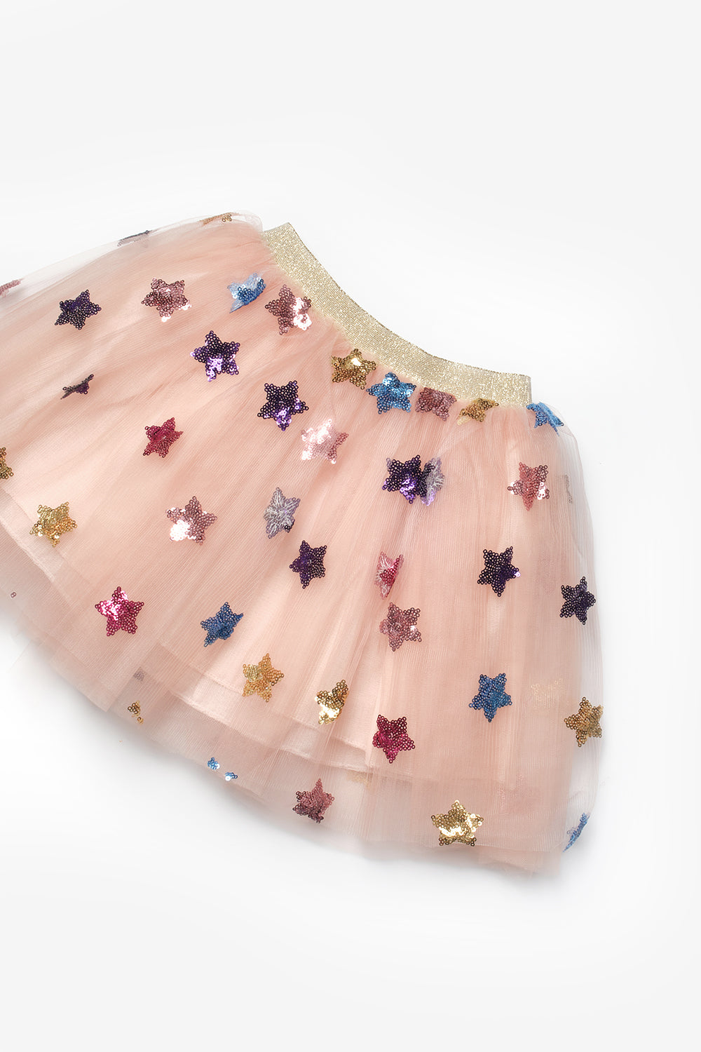 Pauline Girls’ Powder Pink Star Sequin Skirt